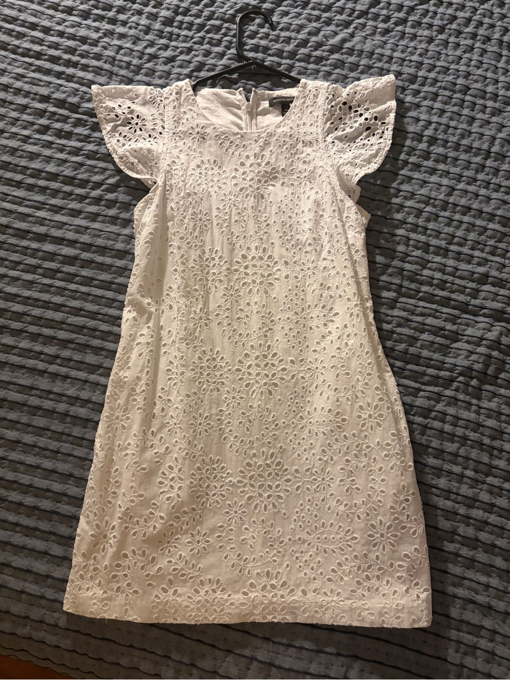 Banana Republic White Eyelet Flutter Dress